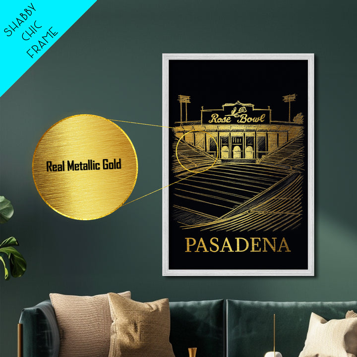 Pasadena Texas art, Metallic Gold Art, Travel Art Prints, Metal Art, Wood Framed Art, Adventure Lover Gift, Traveler Gift