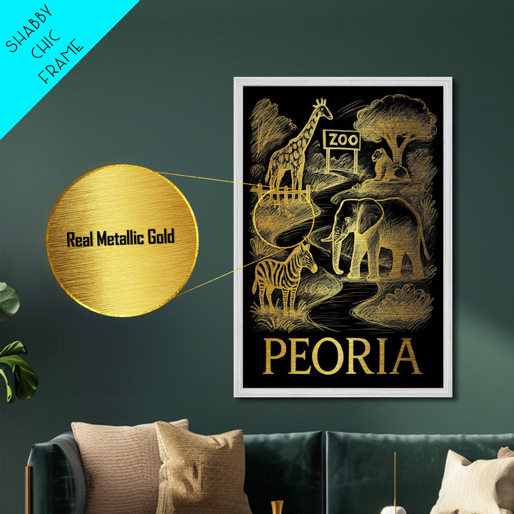 Peoria Arizona art, Metallic Gold Art, Travel Art Prints, Metal Art, Wood Framed Art, Adventure Lover Gift, Traveler Gift