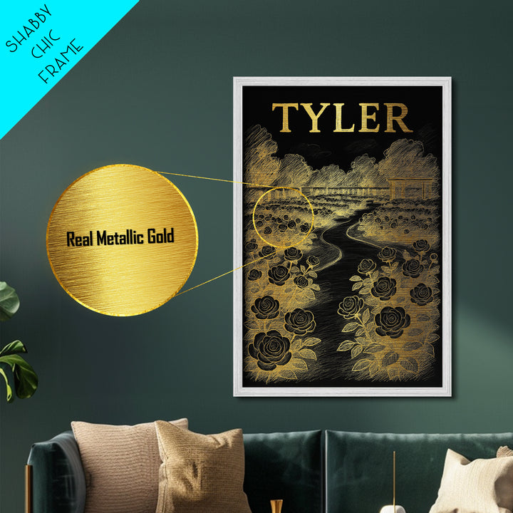 Tyler Texas travel, Metallic Gold Print, Closing Gift, Metal Art, Wood Framed Art, Anniversary Travel Gift, Retirement Gift