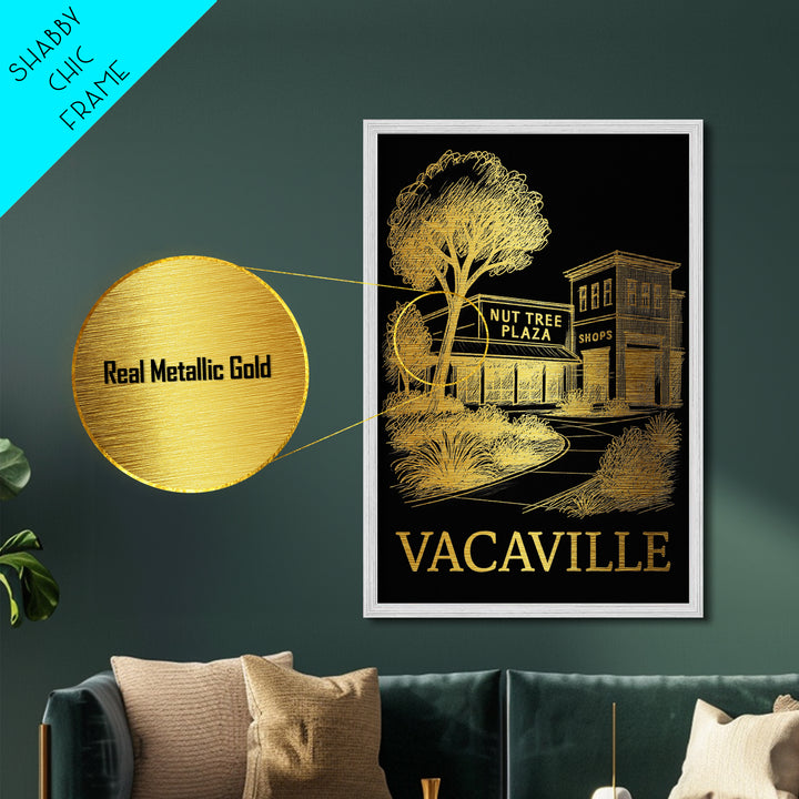Vacaville California art, Metallic Gold Art, Wood Framed Art, Metal Art, Travel Art Prints, Metallic Gold Art, Bedroom Wall Art