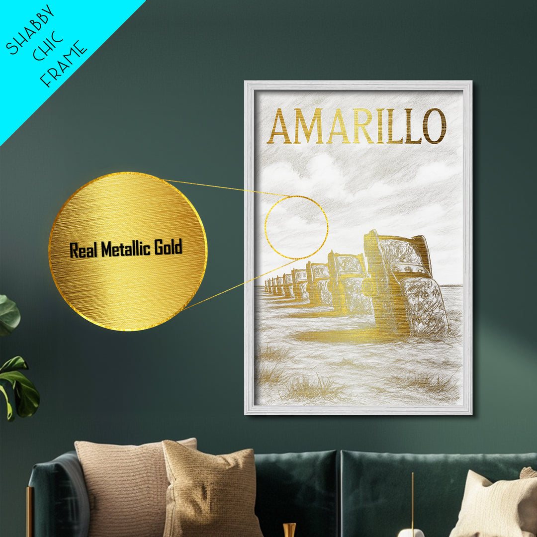 Amarillo Texas travel, Metallic Gold Art, Travel Art Prints, Metal Art, Wood Framed Art, Graduation Travel Gift, Traveler Gift
