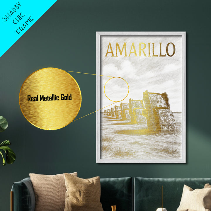 Amarillo Texas travel, Metallic Gold Art, Travel Art Prints, Metal Art, Wood Framed Art, Graduation Travel Gift, Traveler Gift