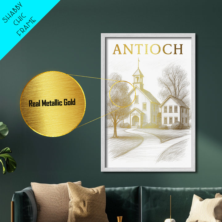 Antioch California travel, Metallic Gold Art, Minimalist Wall Art, Metal Art, Wood Framed Art, Traveler Gift, Destination Gift
