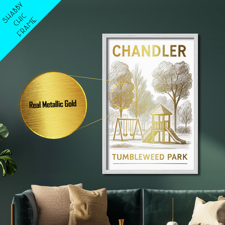 Chandler Arizona travel, Metallic Gold Print, Modern Skyline Wall Print, Metal Art, Wood Framed Art, Adventure Lover Gift, Travel Gift