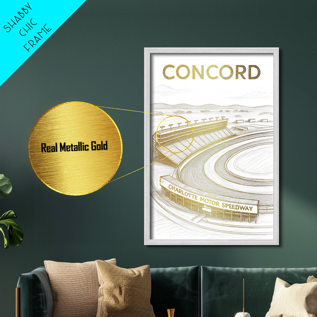 Concord California travel, Metallic Gold Print, Closing Gift, Metal Art, Wood Framed Art, Anniversary Travel Gift, Retirement Travel Gift