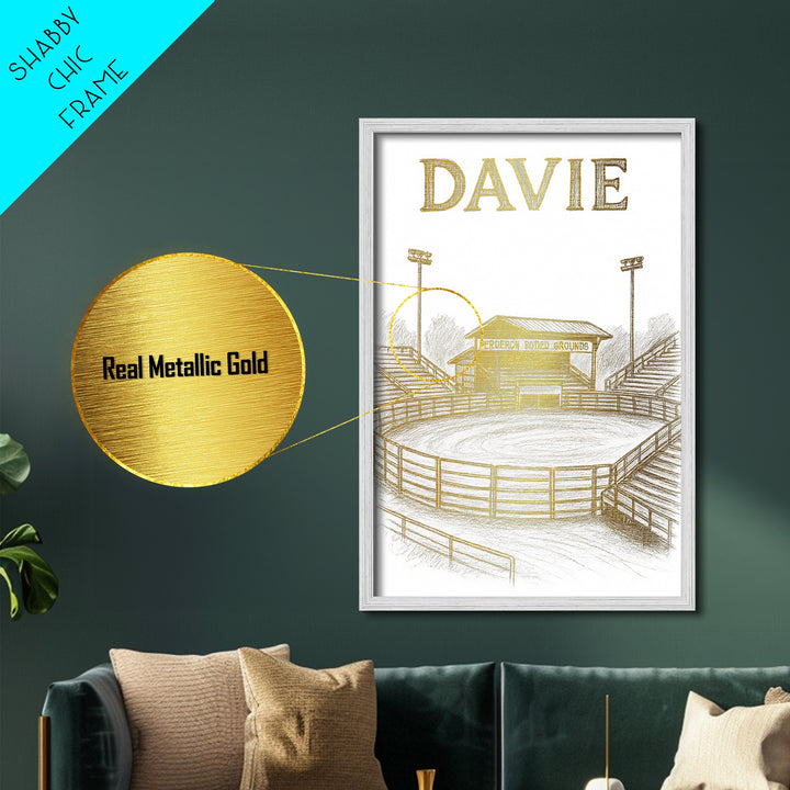 Davie Florida travel, Metallic Gold Print, Modern House Art, Metal Art, Wood Framed Art, Traveler Gift, Destination Gift