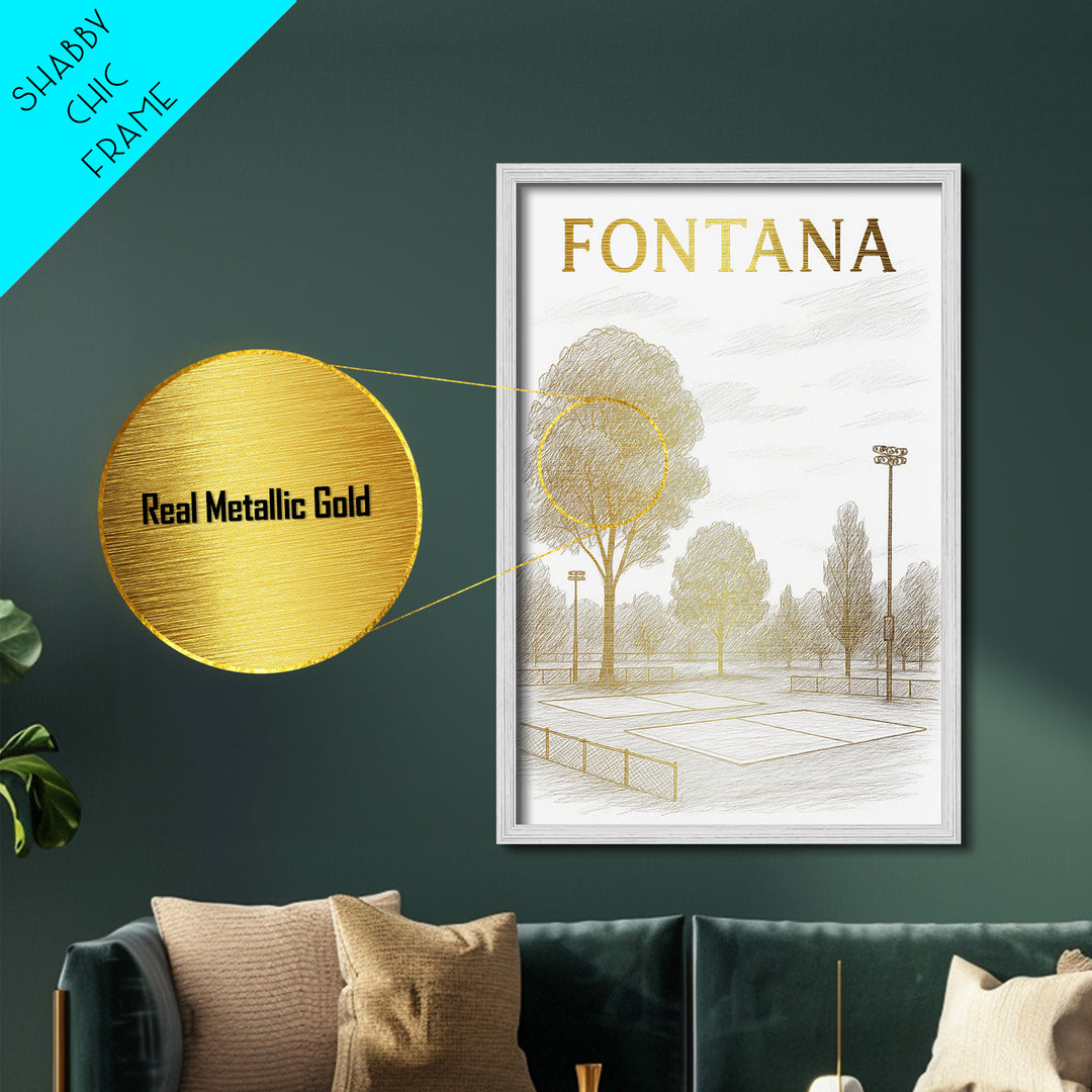 Fontana California travel, Metallic Gold Print, Modern House Art, Metal Art, Wood Framed Art, Wanderlust Gift, Travel Art Prints