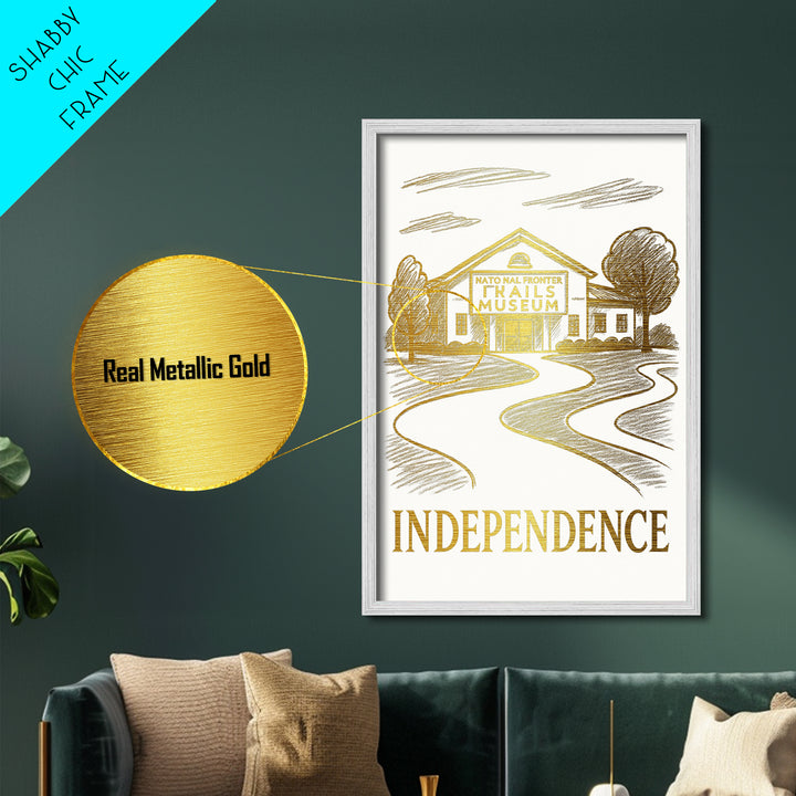 Independence Missouri art, Metallic Gold Art, Best Friend Gifts, Metal Art, Wood Framed Art, Birthday Travel Gift, Destination Gift
