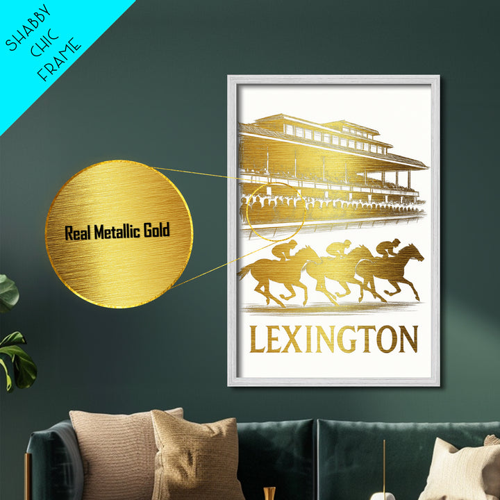Lexington Kentucky art, Metallic Gold Art, Best Friend Gifts, Metal Art, Wood Framed Art, Birthday Travel Gift, Destination Gift
