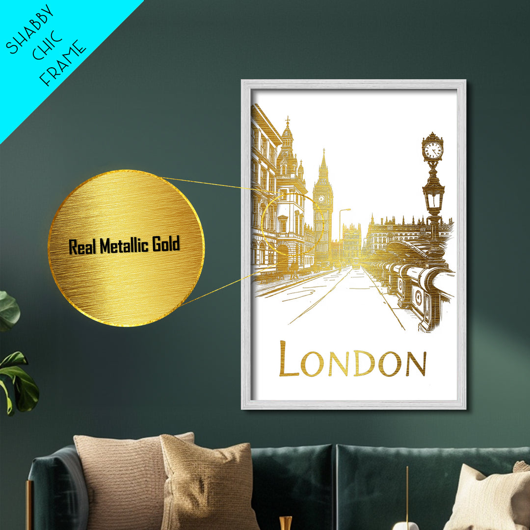 London art, Metallic Gold Art, Travel Art Prints, Metal Art, Wood Framed Art, Best Friend Gifts, Adventure Lover Gift