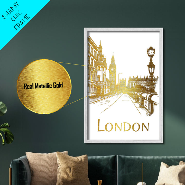 London art, Metallic Gold Art, Travel Art Prints, Metal Art, Wood Framed Art, Best Friend Gifts, Adventure Lover Gift