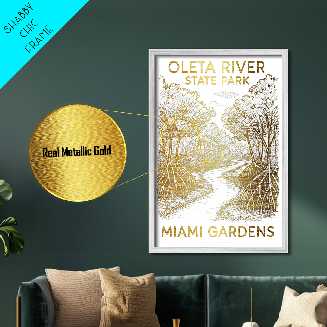 Miami Gardens Florida travel, Metallic Gold Print, Modern House Art, Metal Art, Wood Framed Art, Wanderlust Gift