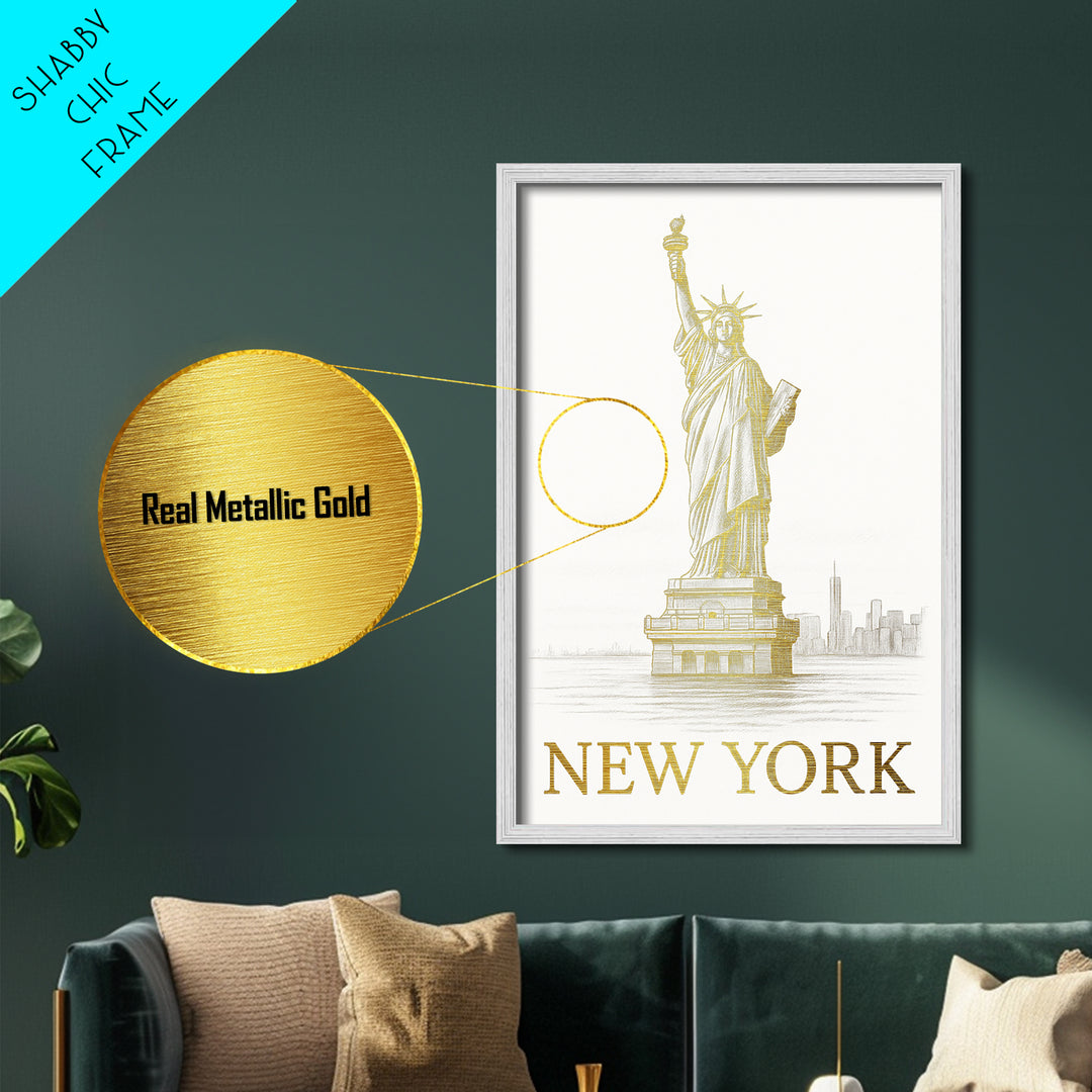 New York New York art, Metallic Gold Art, Modern House Art, Metal Art, Wood Framed Art, Graduation Travel Gift, Travel Gift