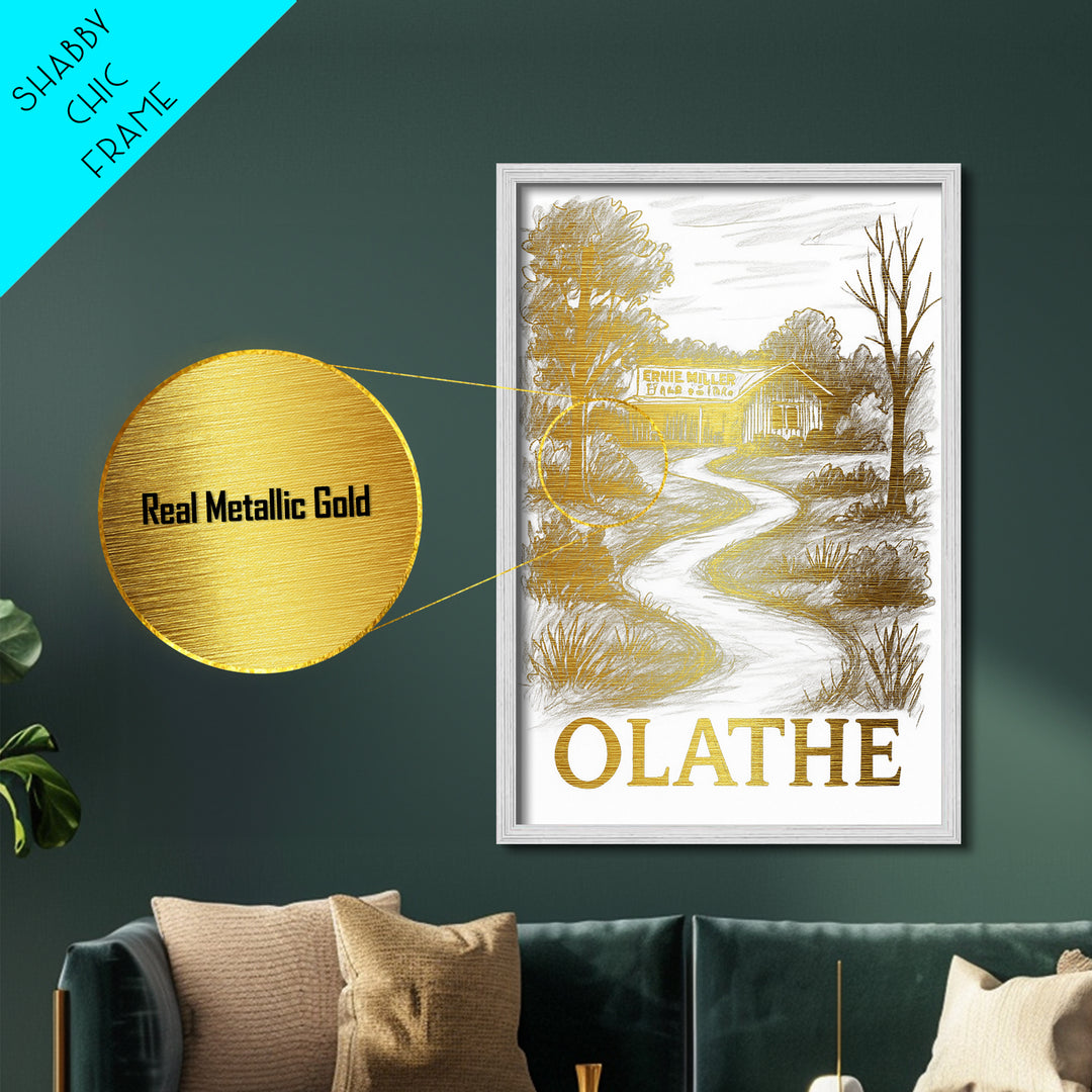 Olathe Kansas art, Metallic Gold Art, Travel Art Prints, Metal Art, Wood Framed Art, Adventure Lover Gift, Traveler Gift