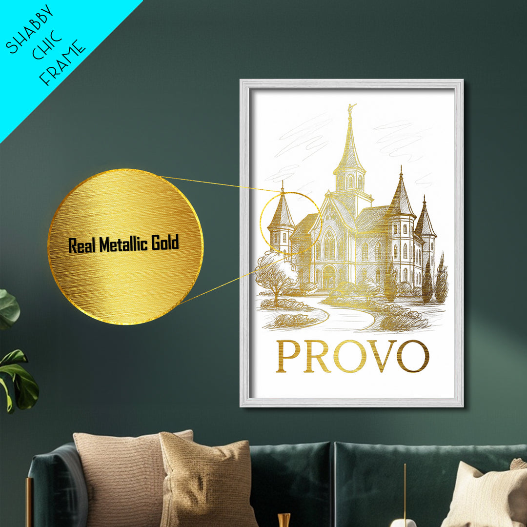 Provo Utah art, Metallic Gold Art, Travel Art Prints, Metal Art, Wood Framed Art, Adventure Lover Gift, Traveler Gift