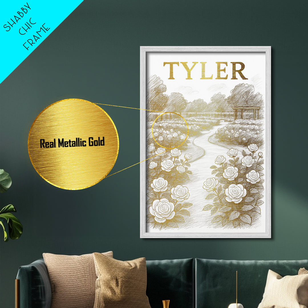 Tyler Texas travel, Metallic Gold Print, Closing Gift, Metal Art, Wood Framed Art, Anniversary Travel Gift, Retirement Gift