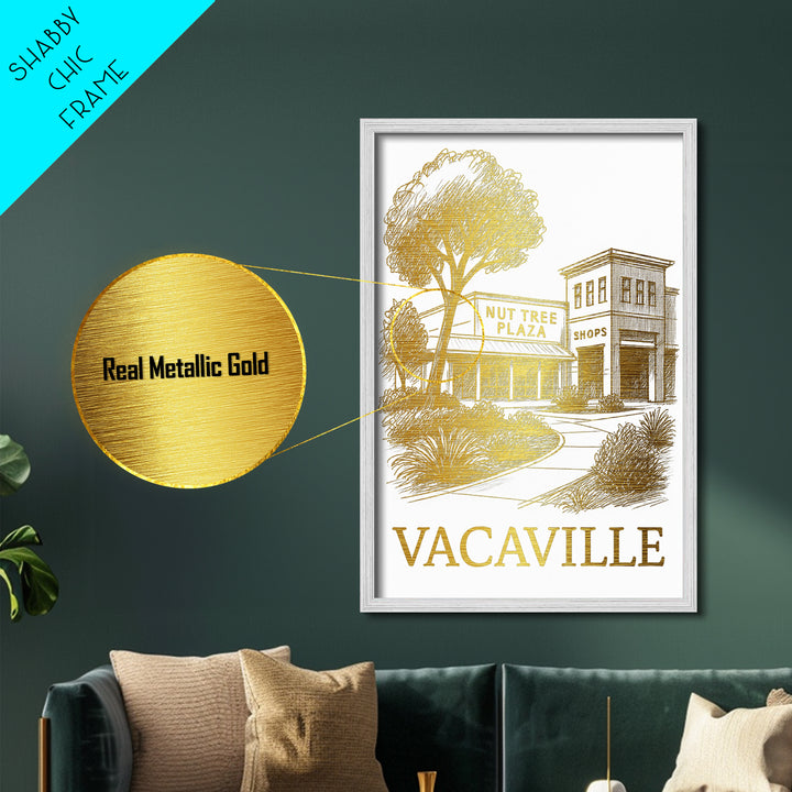 Vacaville California art, Metallic Gold Art, Wood Framed Art, Metal Art, Travel Art Prints, Metallic Gold Art, Bedroom Wall Art