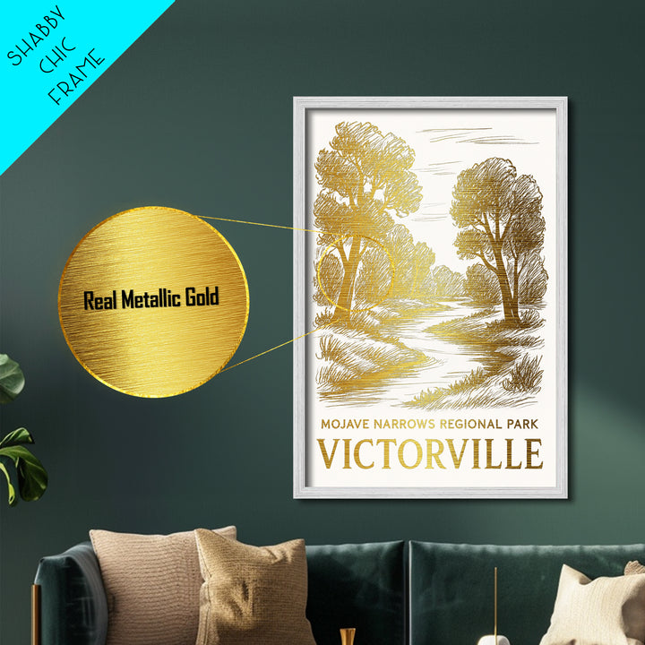 Victorville California art, Metallic Gold Art, Wood Framed Art, Metal Art, Office Decor, Metallic Gold Art, College Dorm Wall Art