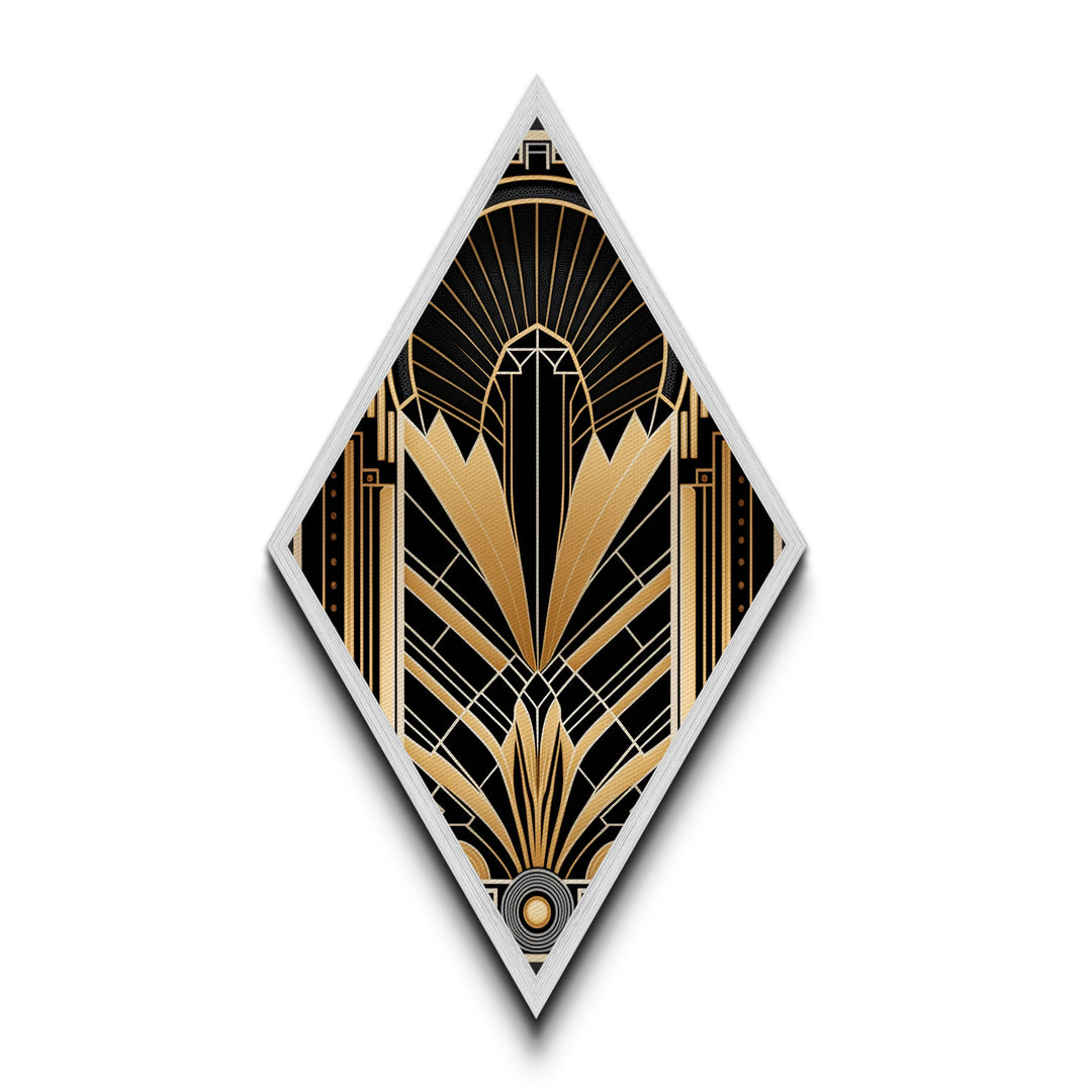 Retro Art Deco Wall Art Framed Canvas Art Print - Retro MCM Style Artwork - Office Decor - Mancave Wall Art - Diamond Shaped