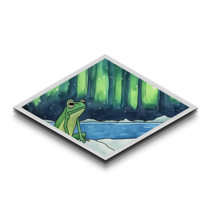 Poison Frog In The Arctic, Whimsical Wall Art, Diamond Shaped Wall Art, Whimsical Boho Decor