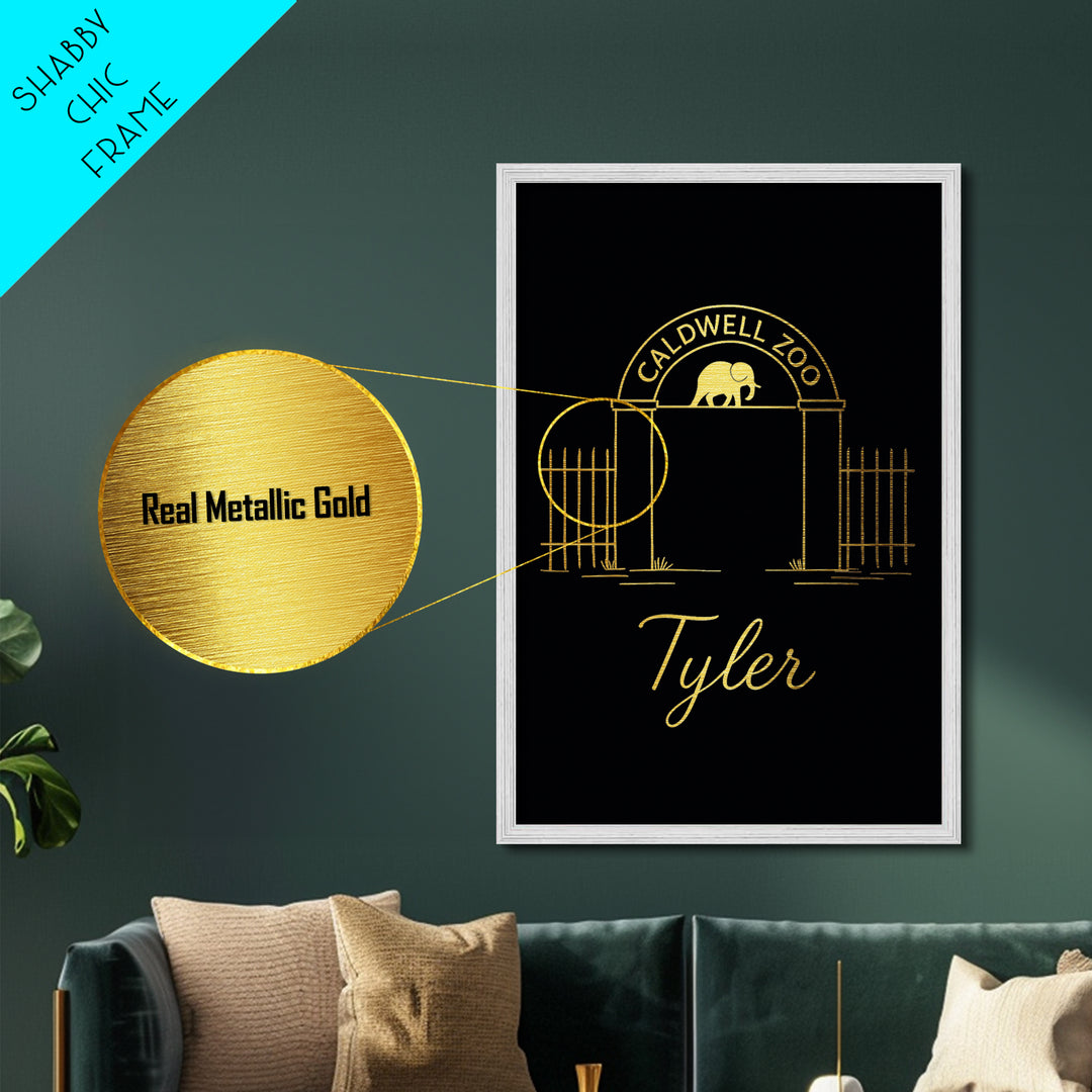 Tyler Texas Art, Metallic Gold Art, Wood Framed Art, Metal Art, Minimalist Wall Art, Honeymoon Gift, Living Room Decor