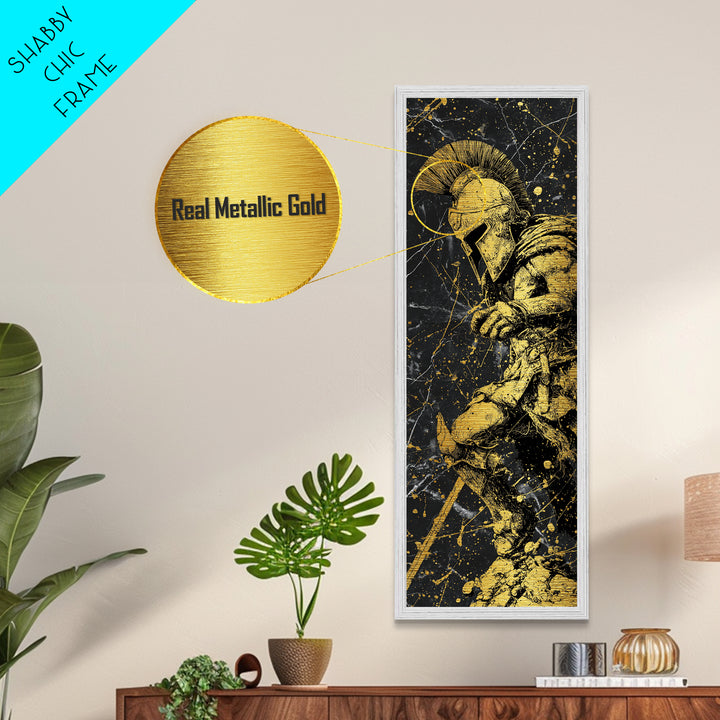Spartan Warrior Metallic Gold Wall Art, Brushed Gold Aluminum Art, Gift For Him, Husband Man Cave Wall Art