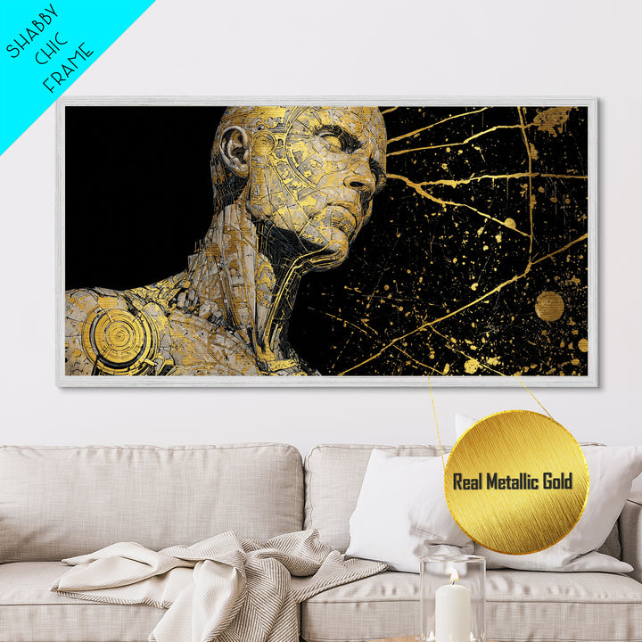 Metallic Gold Metal Print, Coeus God of Intelligence, Greek Mythology Wall Art, Ancient Greece Decor, Luxury Gold Foil Artwork