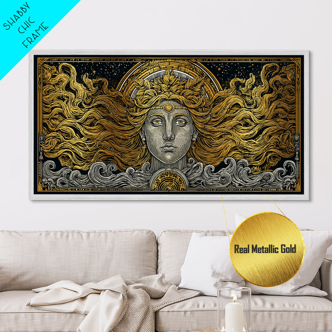 Helen of Troy Metallic Gold Art, Legendary Greek Beauty, Elegant Mythology Wall Decor, Timeless Classical Home Wall Artwork