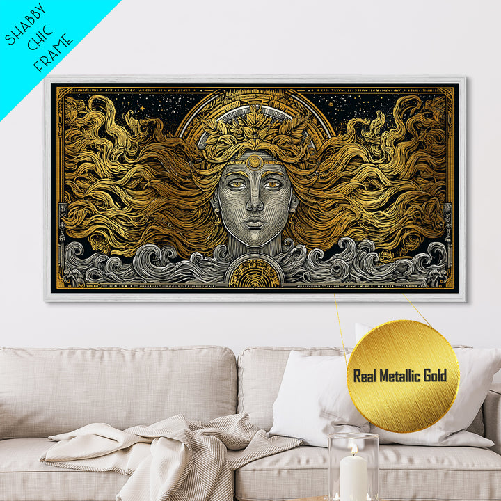 Helen of Troy Metallic Gold Art, Legendary Greek Beauty, Elegant Mythology Wall Decor, Timeless Classical Home Wall Artwork