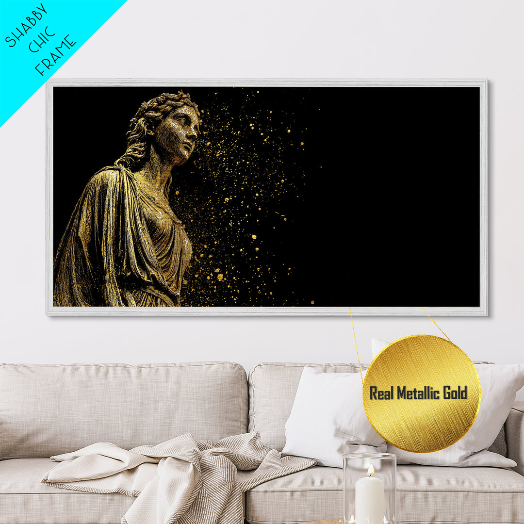 Helen of Troy Metallic Gold Art, Ancient Greek Mythology Figure, Elegant Classical Portrait, Legendary Beauty Wall Decor
