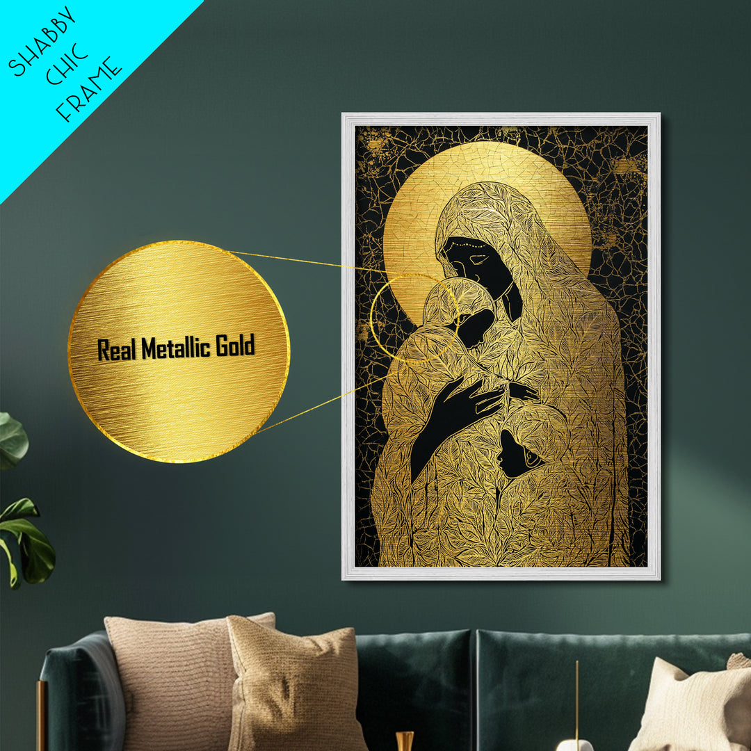 Hermes Greek God Leaping, Mythology Divine Messenger, Metallic Gold Art Print, Ancient Greek Wall Decor, Real Wood Frame