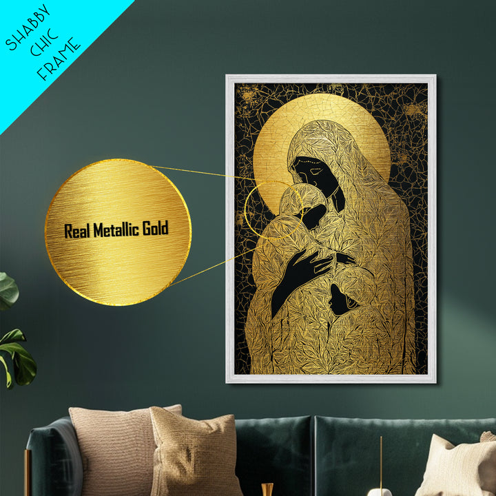 Hermes Greek God Leaping, Mythology Divine Messenger, Metallic Gold Art Print, Ancient Greek Wall Decor, Real Wood Frame