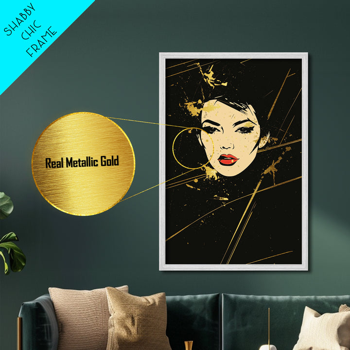 Witch’s Spell Metallic Gold Art, Gothic Halloween Potion Metal Art Wall Decor with Real Wood Frame
