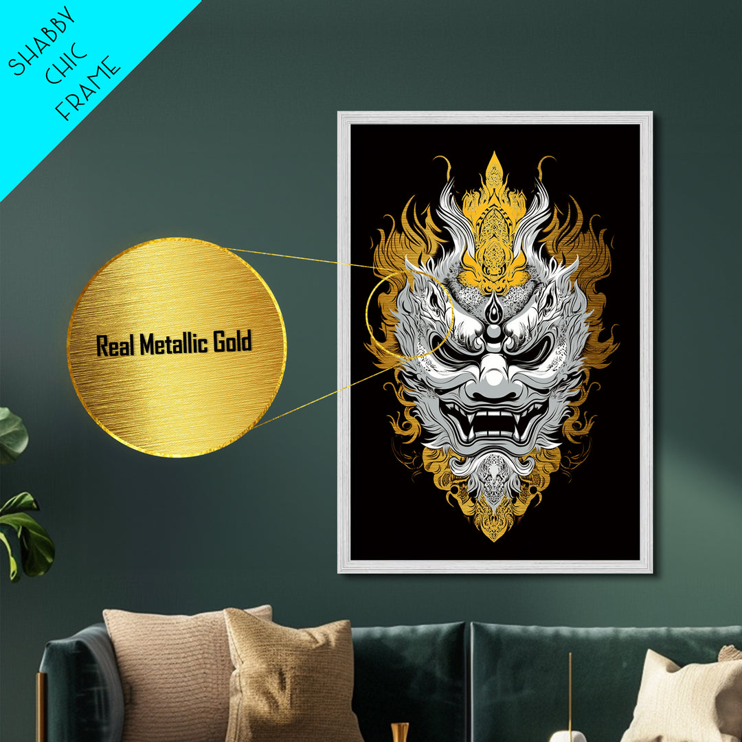 Jaguar Head Splatter Painting, Metallic Gold Art, Exotic Animal Metal Print, Real Wood Frame, Wild Cat Wall Decor, Bold Modern Artwork