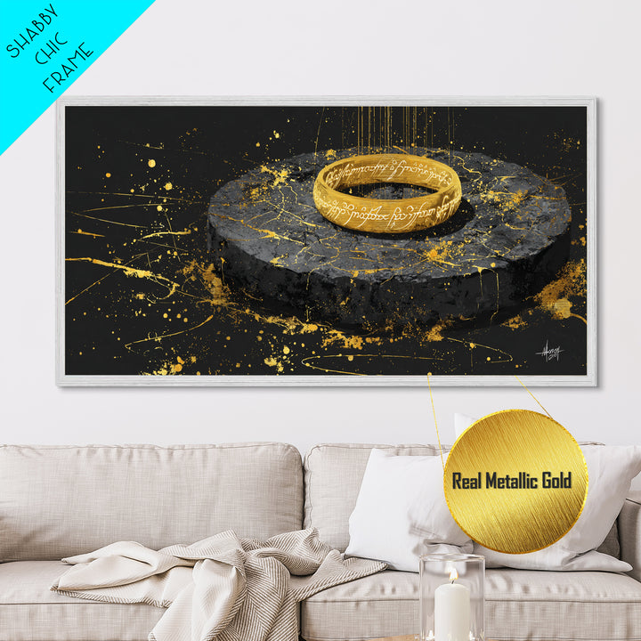 Mythic Norse Warriors Metallic Gold Art Viking Battle Silhouette Metal Art, Office Wall Decor or Dad Gift framed in real wood