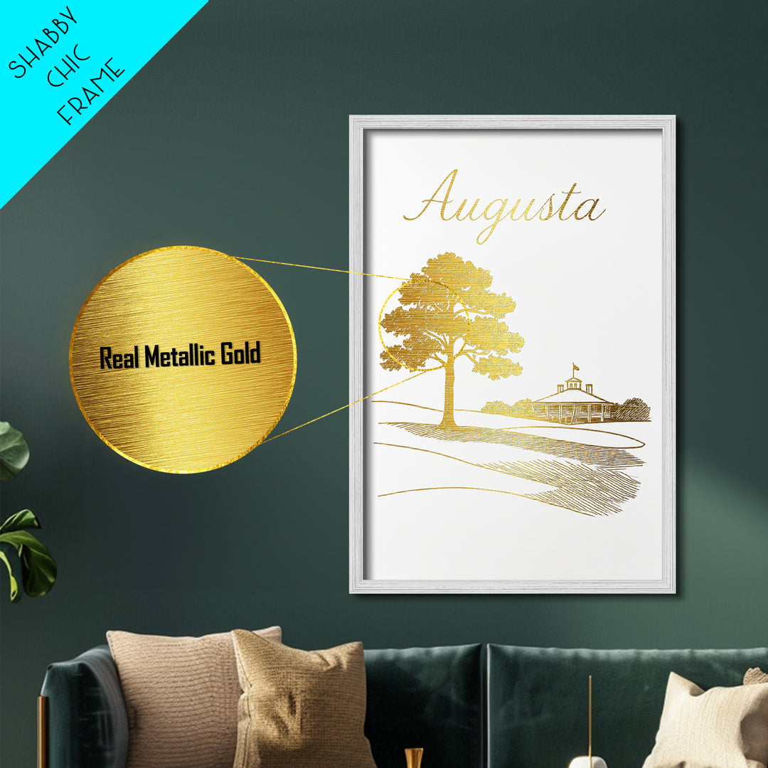 Augusta Georgia Travel, Metallic Gold Art, Wood Framed Art, Metal Art, Modern Wall Art, Adventure Lover Gift
