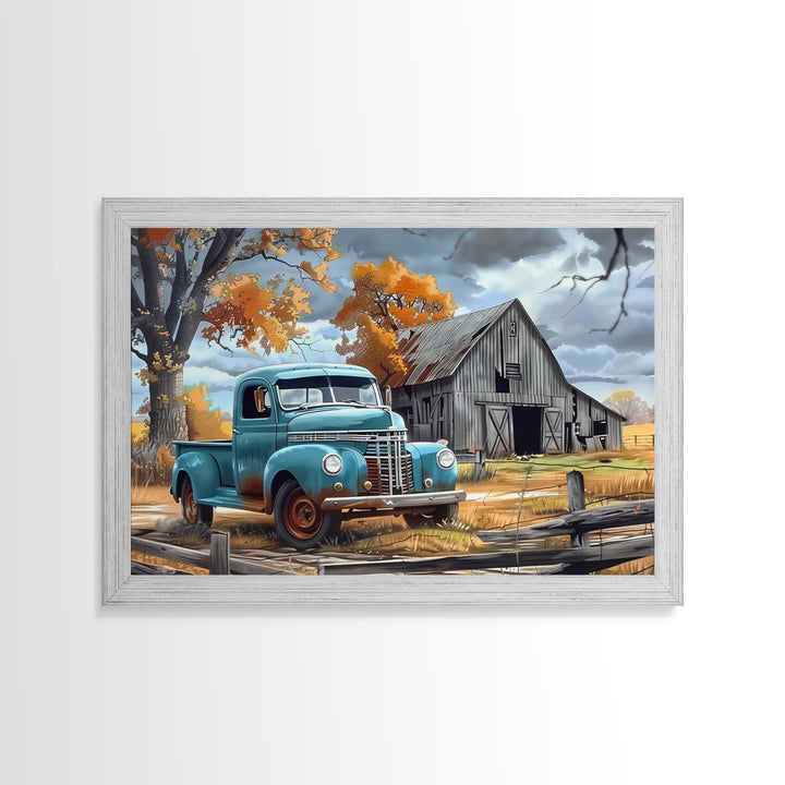 Old Rusty Truck Painting Canvas Print, Wood Framed Wall Art or Metal Art, Vintage Style Wall Art, Farmhouse Decor, Boho Whimsical Art