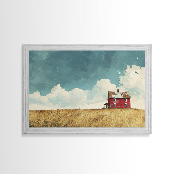 Scenic Landscape Painting Print Of An Abandoned Farm, Original Painting, Art Print, Wood Frame Wall Art, Rustic Decor, Farmhouse Art