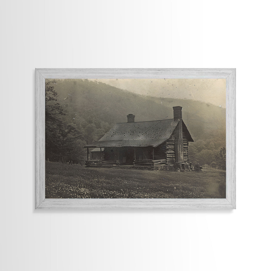 Cabin Wall Art Framed Canvas Print Or Metal Art Print, Pine Forest, Tin Type Photography Style Wall Art, Rustic Farmhouse / Western Decor