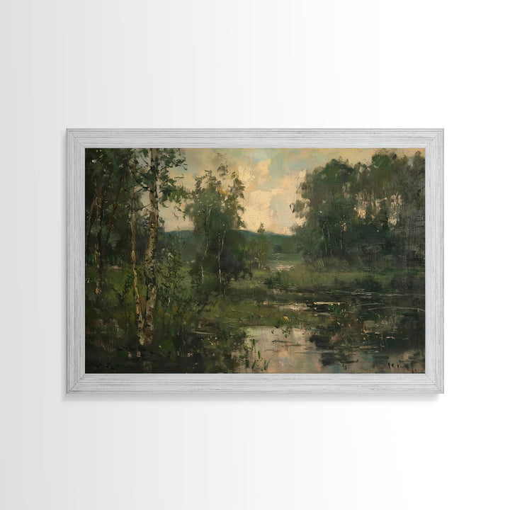 Early American Landscape Painting Framed Canvas Print | Oil Painting Print | Metal Art | Landscape Painting | Living Room Art | Home Decor