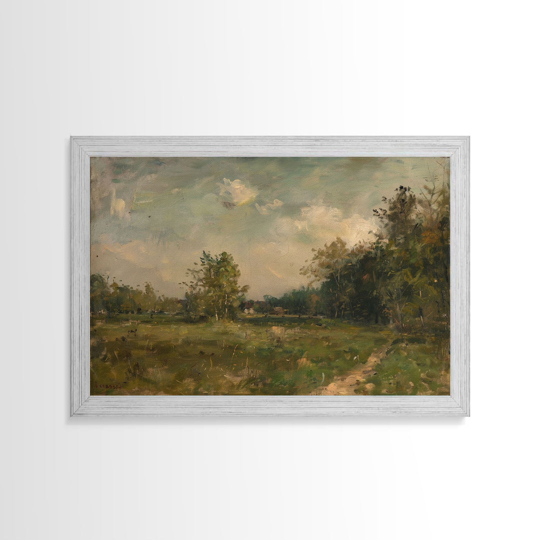 Slightly Scorched Vintage Landscape Painting Print | Framed Wall Art Or Metal Print | Home Decor | 40x60 Art | Huge Art | Living Room Decor