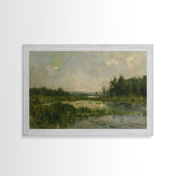 By The Water - Framed Canvas Print, English Landscape, Painting Print On Canvas Or Metal, Living Room Decor