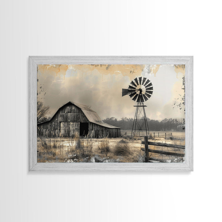 Minimalist Farmhouse Barn Wall Art Canvas Print Painting Metal Art Vintage Decor Country Art Frame Art Rustic Primitive Art Old Barn