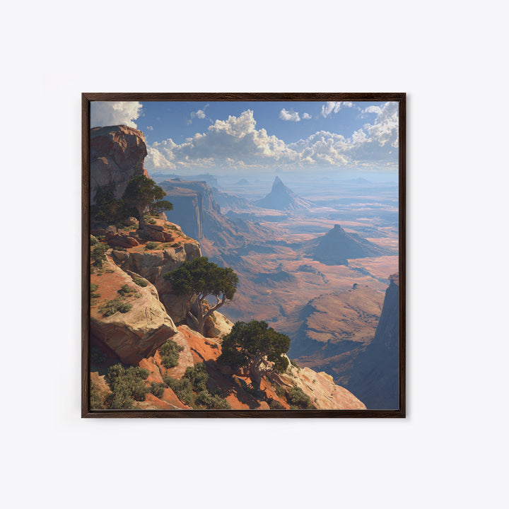 Sweeping Desert Canyon Vista Wall Art, Majestic Western Landscape Canvas Print For Living Room And Cabin Decor