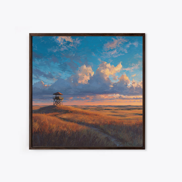 Golden Prairie Sunset Landscape Wall Art Print Rustic Country Painting For Farmhouse Decor Living Room Wall Art Rustic Home Decor