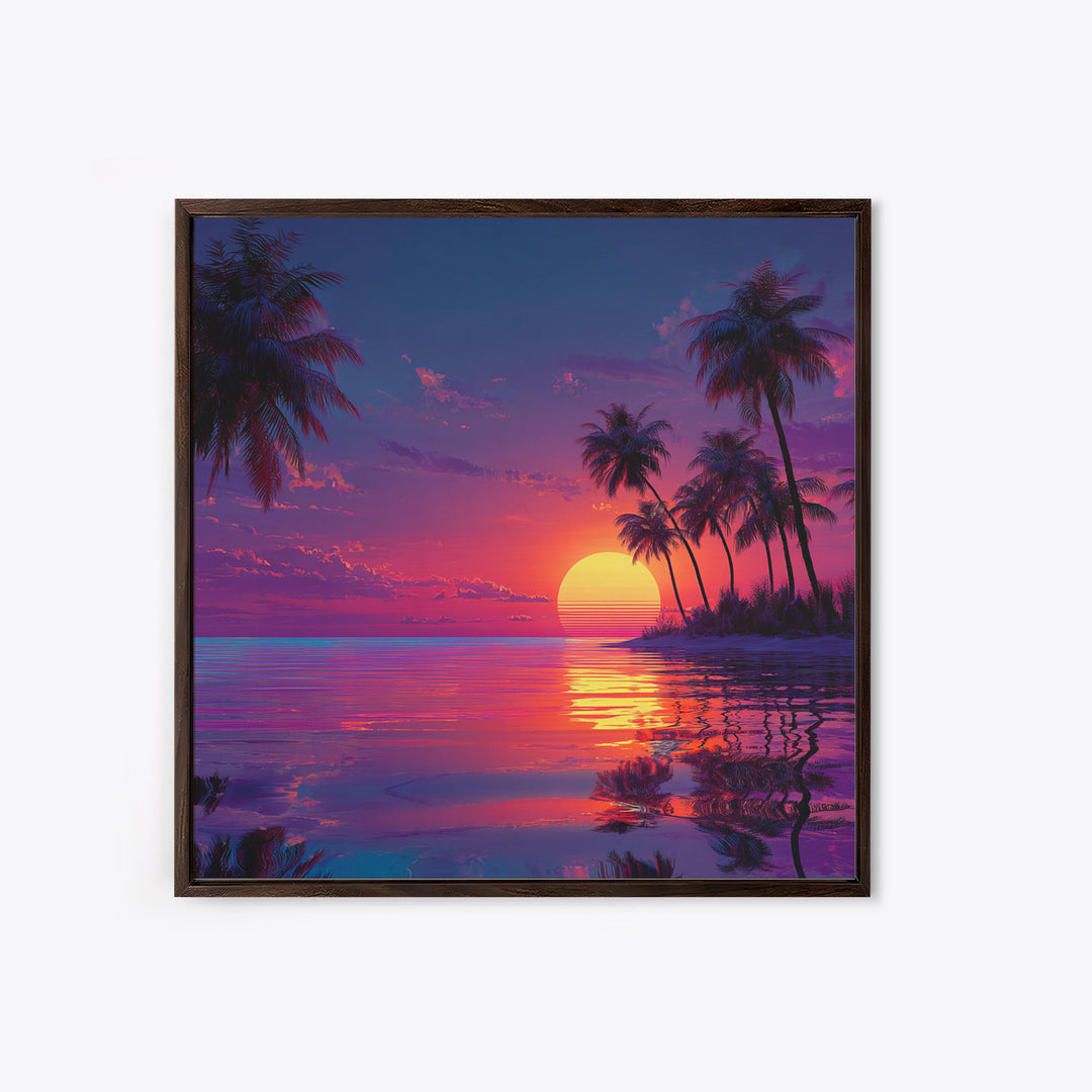 Whimsical Colorful Fantasy Forest With Magical Light And Trees Wall Art Framed Canvas Print For Bedroom And Living Room