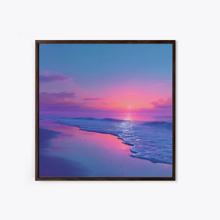 Pastel Pink And Blue Ocean Sunset Beach Landscape Wall Art Coastal Decor Calming Seascape Print For Bedroom Or Living Room