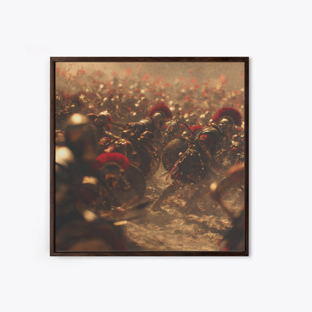 Roman Soldiers Charging Through Dusty Battle Wall Art, Historical Art Print, Masculine Man Cave Decor, Gift For Him, Classic Art