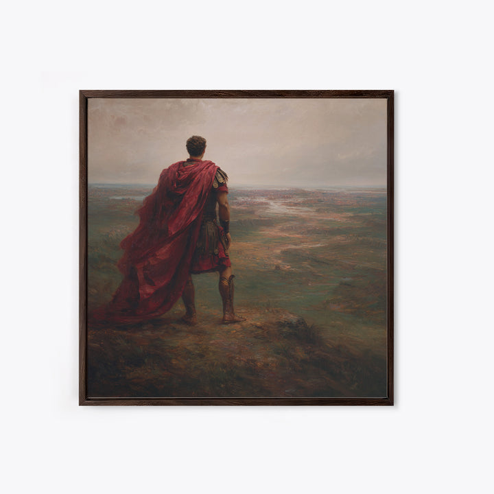 Roman Commander Overlooking Ancient Valley Wall Art, Mythological Art, Historical Art Print, Luxury Living Room Decor, Gift