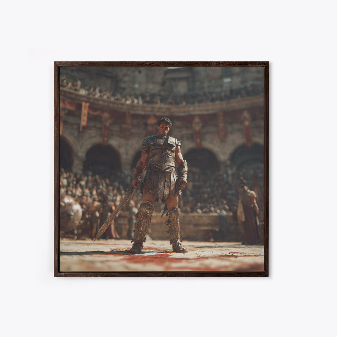 Bloodied Gladiator In Roman Arena Canvas Print, Ancient Warrior Wall Art, Classical History Decor, Gift For Him, Man Cave Decor